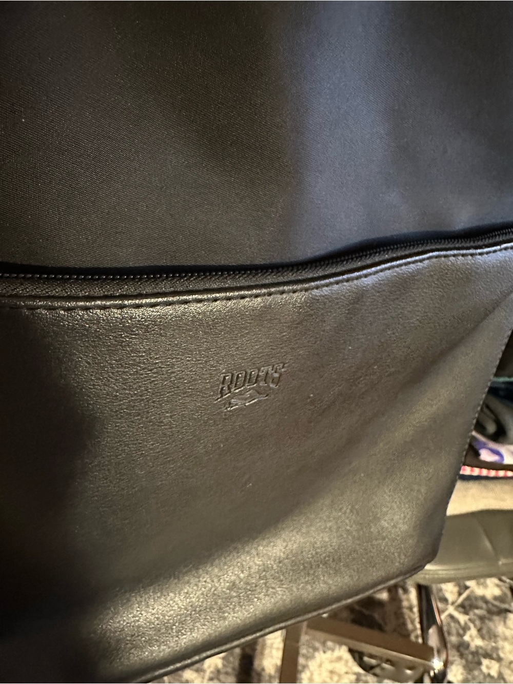 Roots Black  Shoulder Bag with silver Hardware